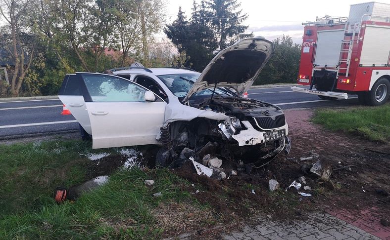 Kolizja drogowa w Miłkowie