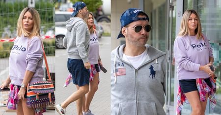 "Obwieszeni metkami" Małgorzata Rozenek i Radosław Majdan cieszą się (?) chwilą odpoczynku podczas spaceru po Wilanowie (ZDJĘCIA)