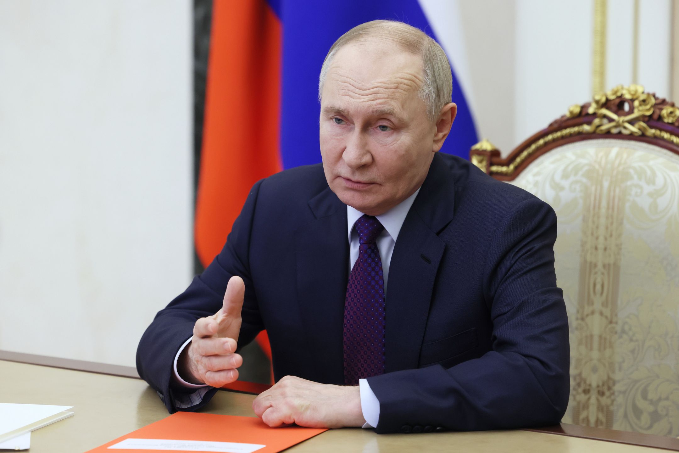 Russian President Vladimir Putin chairs a meeting with members of the Security Council via a video conference in Moscow, Russia, 22 February 2025. EPA/ALEKSEY BABUSHKIN / SPUTNIK / KREMLIN POOL Dostawca: PAP/EPA.