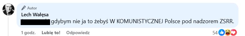 Lech Wałęsa odpowiedział internaucie