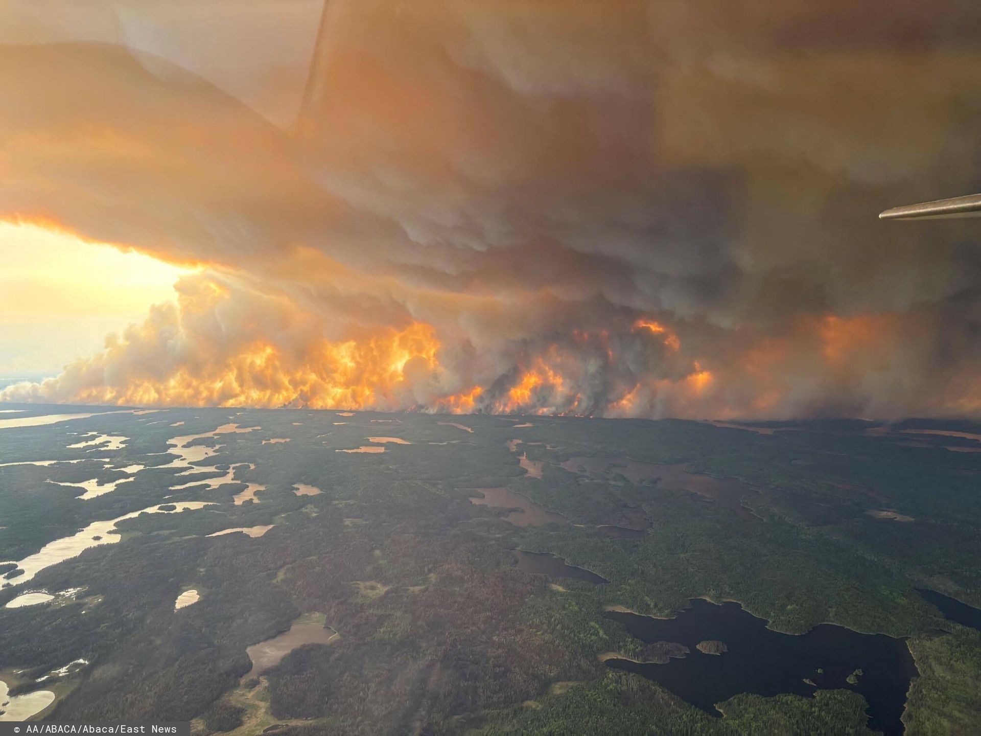 Temporary
MANITOBA, CANADA - MAY 30: (----EDITORIAL USE ONLY - MANDATORY CREDIT - 'GOVERNMENT OF MANITOBA IN CANADA / HANDOUT' - NO MARKETING NO ADVERTISING CAMPAIGNS - DISTRIBUTED AS A SERVICE TO CLIENTS----) Smoke rises from wildfire in Flin Flon, Manitoba, Canada May 27, 2025. A wildfire emergency in western Canada has spread to another province as thousands of people flee their homes. Government of Manitoba / Handout / Anadolu/ABACAPRESS.COM
AA/ABACA