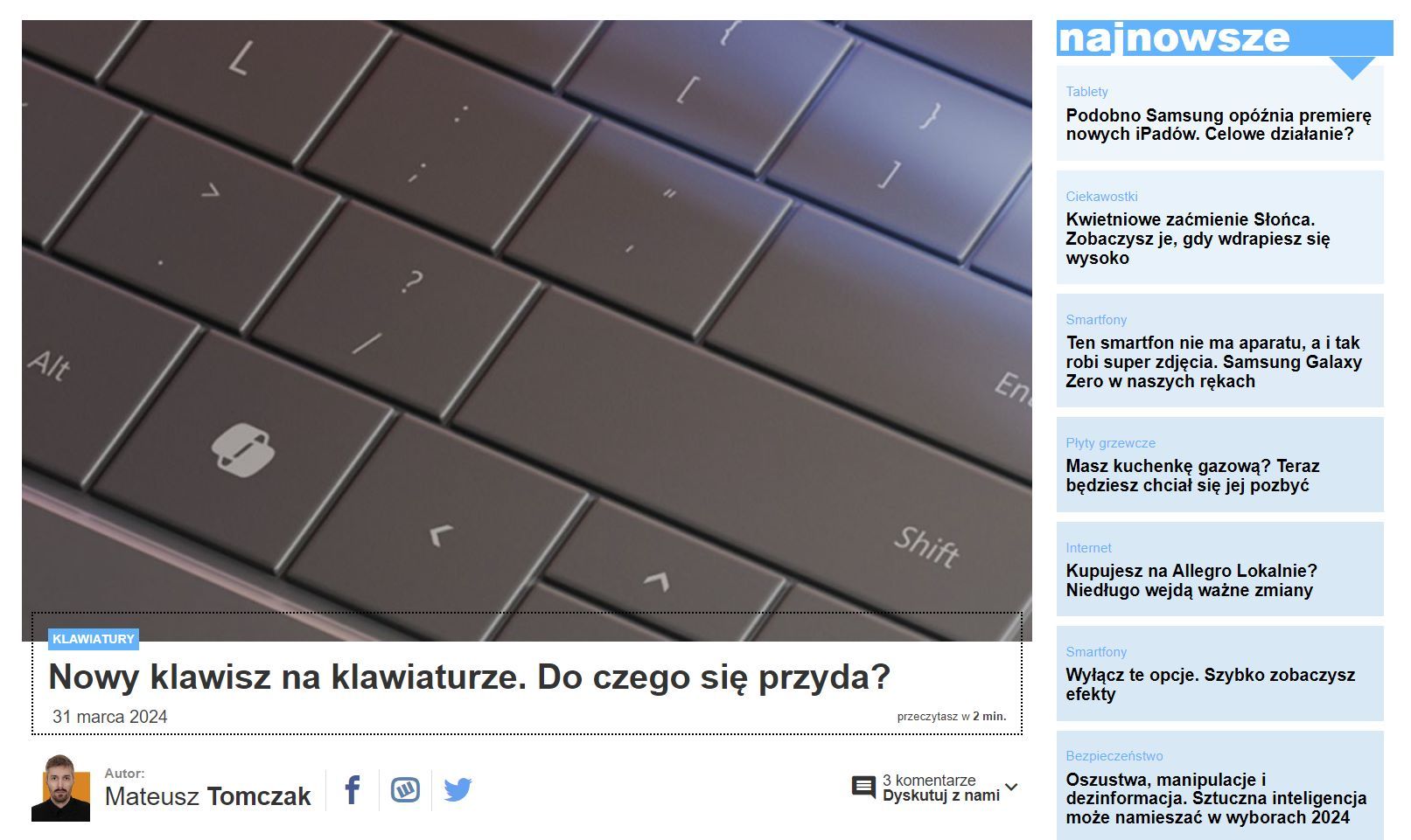 Copilot na klawiaturze