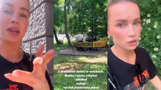 Z parku prosto na komisariat: "Trzy malutkie dzieci w wózkach. Matka i ojciec (chyba). Alkohol, szlugi". Maffashion mówi, co się wydarzyło