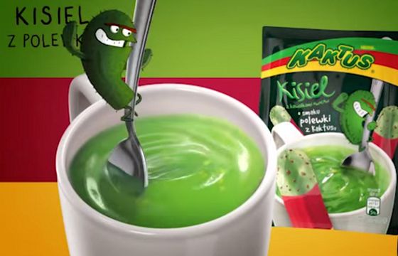 Kisiel Kaktus reklamowany „z polewką” (wideo)