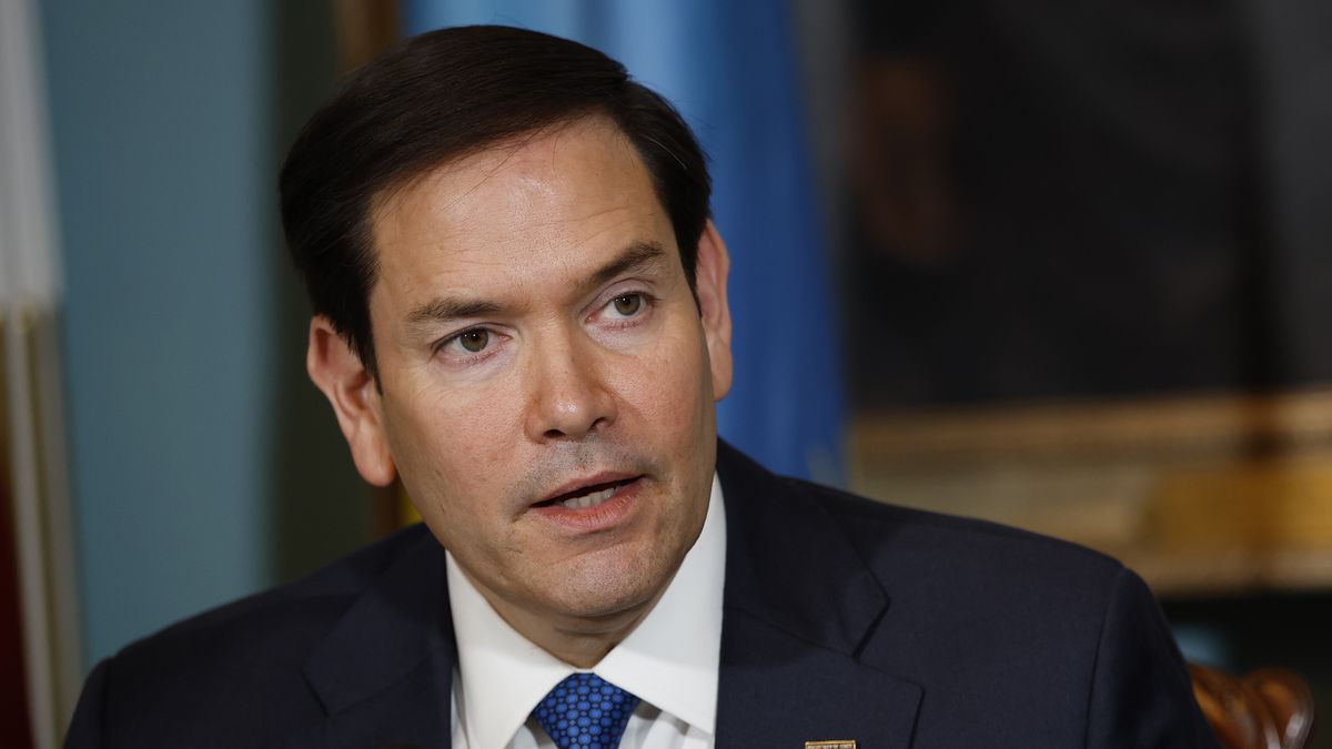 WASHINGTON, DC - APRIL 25: U.S. Secretary of State Marco Rubio delivers remarks during a a Declaration of Principles signing ceremony with Democratic Republic of the Congo Foreign Minister Thérèse Kayikwamba Wagner and Rwandan Foreign Minister Olivier Nduhungirehe at the State Department on April 25, 2025 in Washington, DC. The U.S.-facilitated agreement promotes ending fighting in the region while bringing economic development between the two nations. (Photo by Kevin Dietsch/Getty Images)