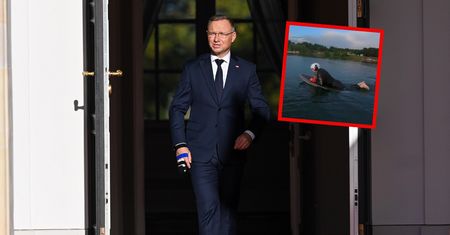 "I płynie Andrzej, płynie". Pokazali nagranie z prezydentem