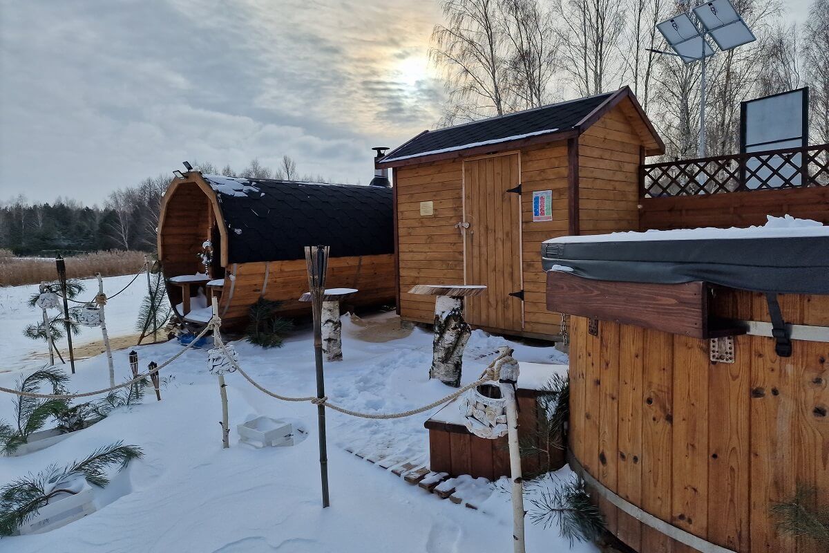 Zakątek saunowy i spa zimą