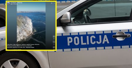 Wjechał na oblodzone jezioro. Auto utknęło na środku