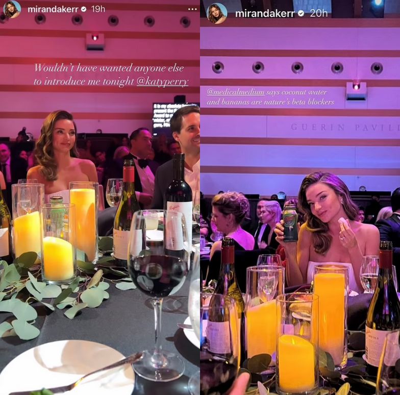 Miranda Kerr zajada się na gali bananem