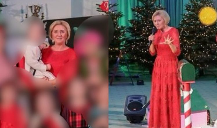 Agata Duda podczas Mikołajków w Pałacu Prezydenckim zaprezentowała się w czerwonej, koronkowej sukni