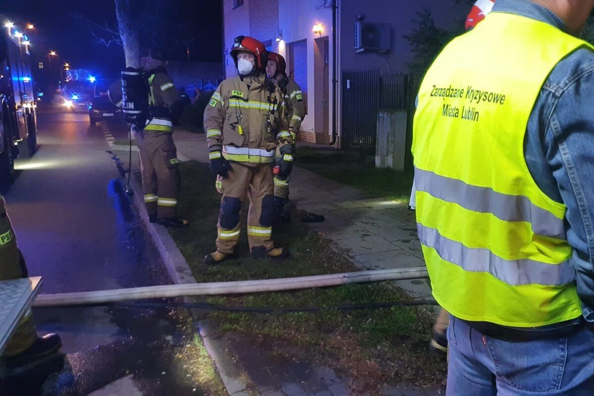 Pożar pustostanu przy ul. Wesołej w Lublinie