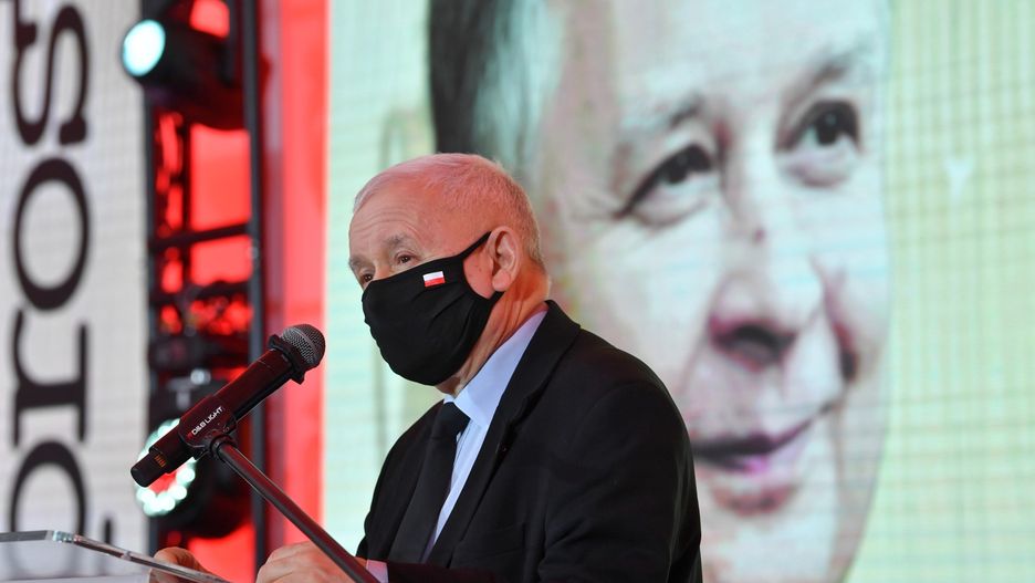 Jarosław Kaczyński podczas gali "Wprost"