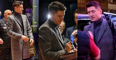Elegancki Robert Lewandowski wita fanów na czerwonym dywanie po przyjeździe na zgrupowanie autem za 320 tysięcy złotych (ZDJĘCIA)