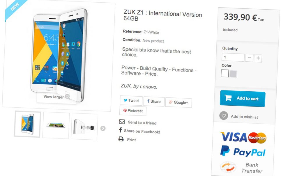 #wSkrócie: ZUK Z1 w Europie, 18,5-calowy Galaxy View, cena LG V10 i iPhone 6 vs karabin maszynowy 6