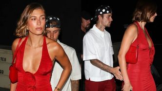 Justin Bieber i Hailey Bieber "przyłapani" w drodze na randkę w dopasowanych stylizacjach. Miny raczej NIETĘGIE (ZDJĘCIA)