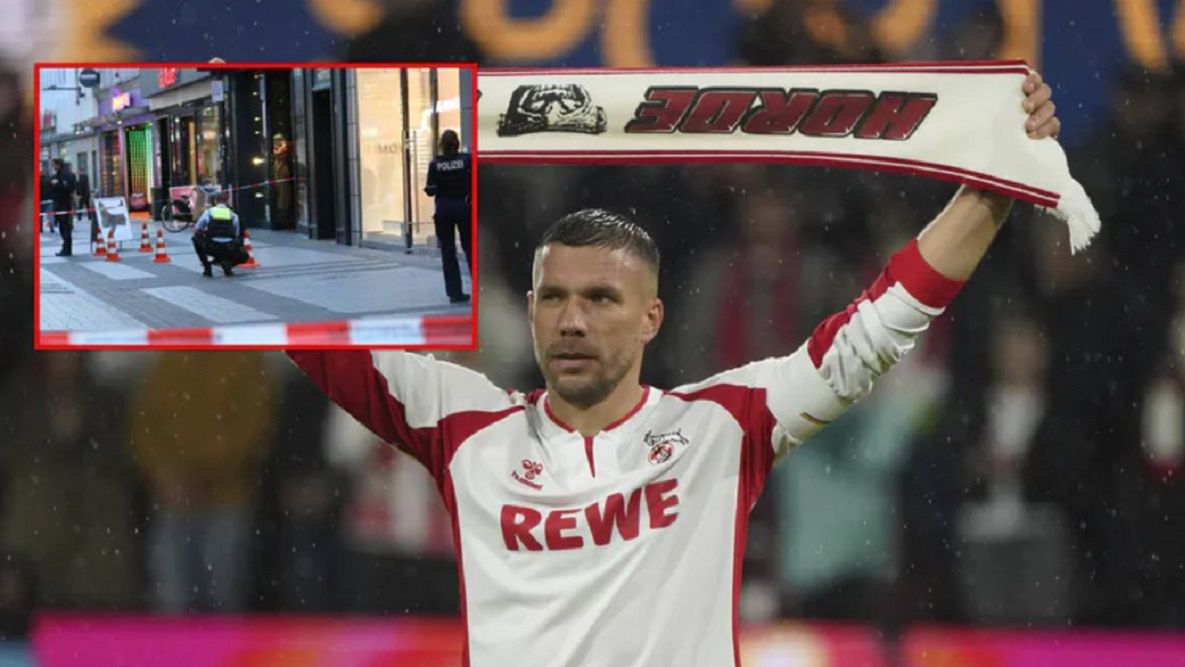 Atak na polskiego kibica przed meczem Podolskiego.