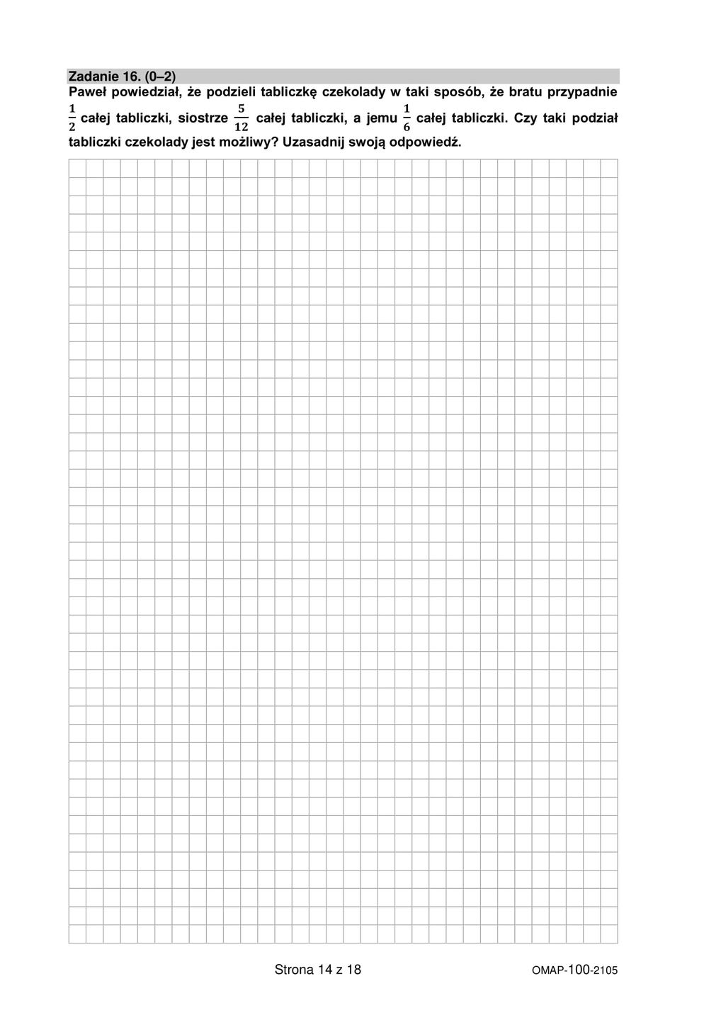 Egzamin ósmoklasisty z matematyki 2021