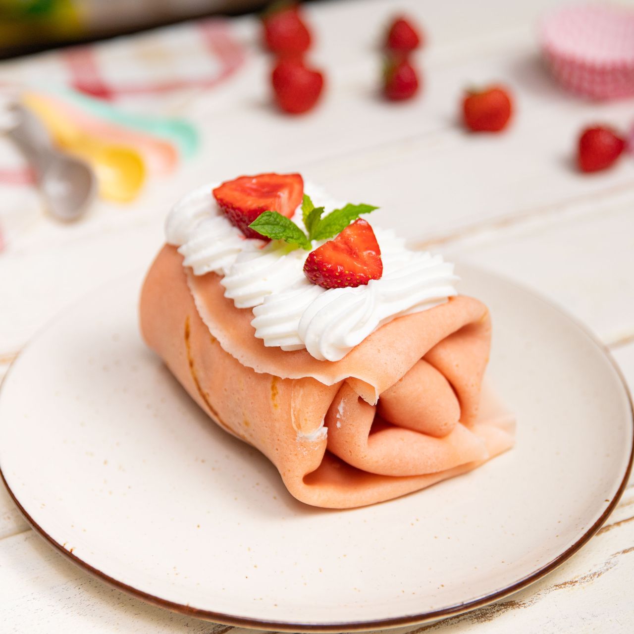 Strawberry pancake roll