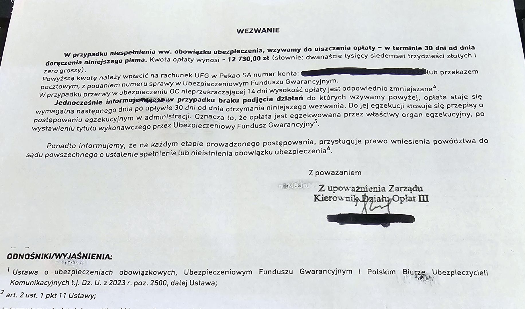 Listo od UFG w sprawie przerwy w OC może podnieść ciśnienie