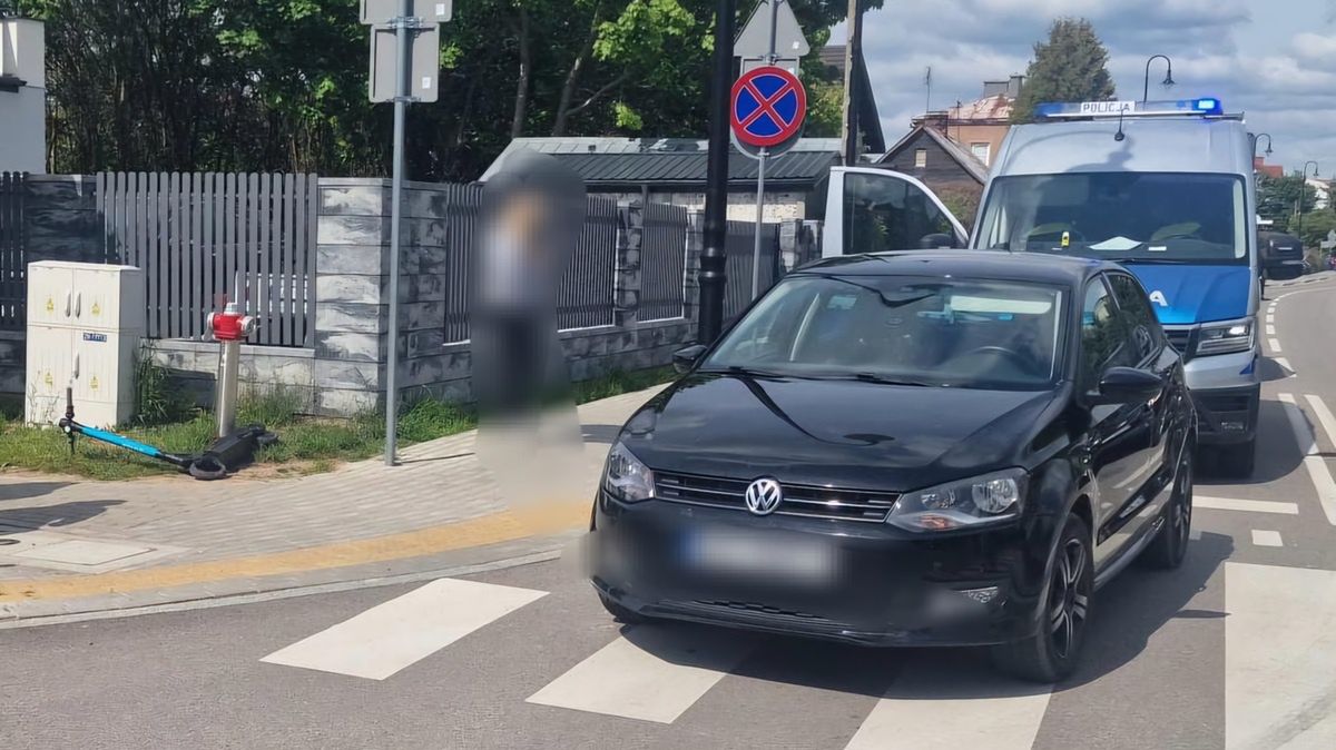 10-latek na elektrycznej hulajnodze uderzył w bok samochodu