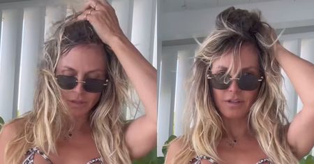 Heidi Klum w skąpym panterkowym bikini wygina się przed aparatem. Odważnie? (WIDEO)