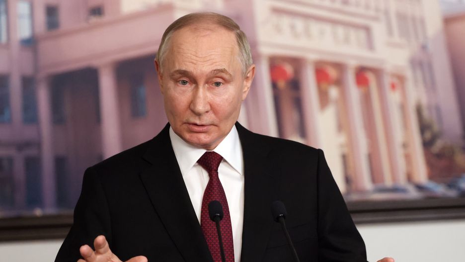 HARBIN, CHINA - MAY 17: (RUSSIA OUT) Russian President Vladimir Putin speaks during his press conference at the Harbin Institute of Technology, May 17, 2024, in Harbin, China. Russian President Putin is having a two-day visit to China. (Photo by Contributor/Getty Images)