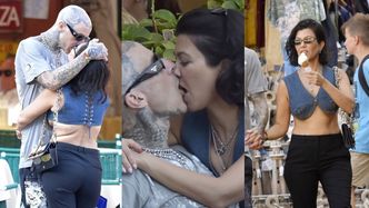Ugodzeni strzałą Amora Kourtney Kardashian i Travis Barker oddają się INTYMNYM PIESZCZOTOM w centrum Portofino (ZDJĘCIA)
