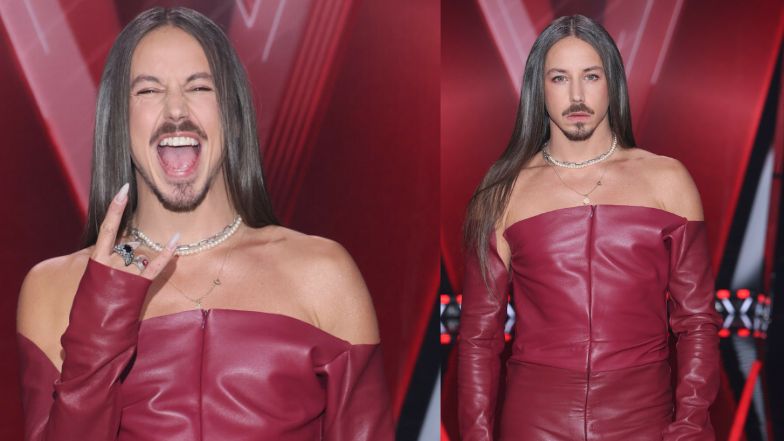 Michał Szpak w skórzanym kombinezonie