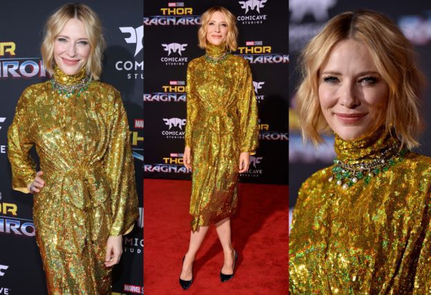 Złota Cate Blanchett promuje nowego "Thora"