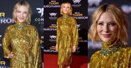 Złota Cate Blanchett promuje nowego "Thora"