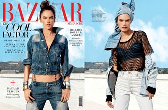 Alessandra Ambrosio pozuje w turbanie z dżinsów