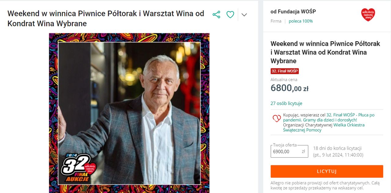 Aukcja Marka Kondrata dobiła prawie do 7 tys. zł.