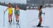 Joanna Moro i Anna Gzyra śmigają na nartach w kostiumach kąpielowych. Fajnie mają? (ZDJĘCIA)