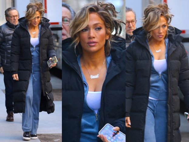Pomarańczowa Jennifer Lopez postarza się na planie filmu z Cardi B