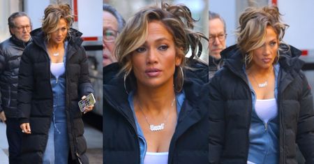 Pomarańczowa Jennifer Lopez postarza się na planie filmu z Cardi B