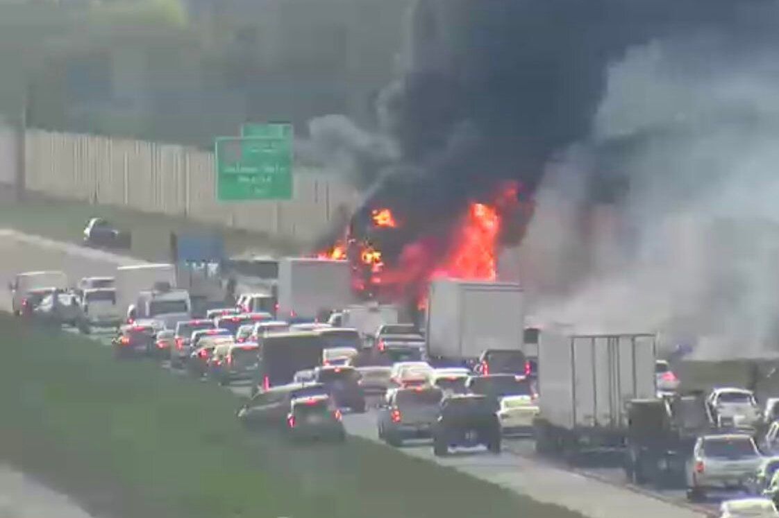 The jet tried to land on the highway.