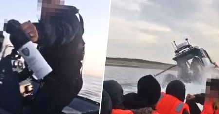 "Agresywne metody" francuskich służb. Łódź migrantów zaczęła nabierać wody