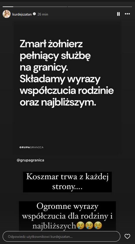 Barbara Kurdej-Szatan reaguje na śmierć żołnierza