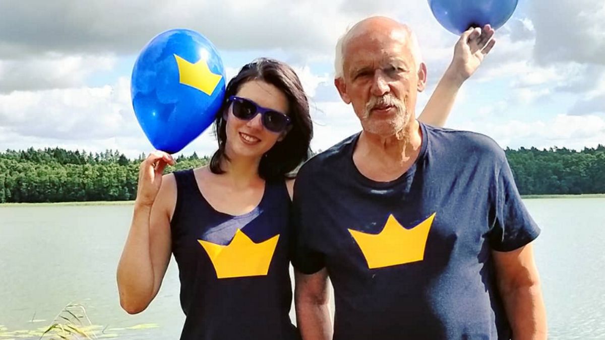 Dominika Korwin-Mikke z mężem