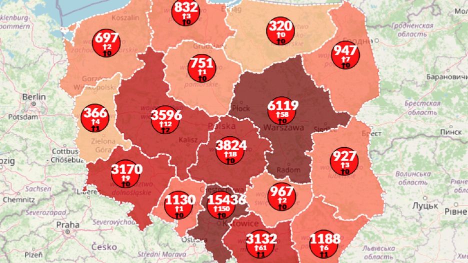 Koronawirus w Polsce. Aktualna mapa zarażeń