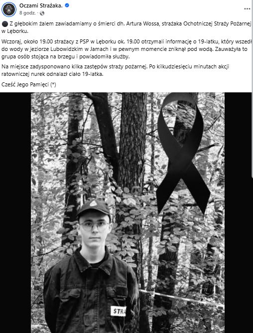 Nie żyje 19-letni strażak.