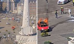 "Brzmiało to jak implozja". W Amsterdamie spłonął samochód