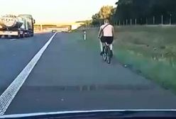 Rowerem po A2 w europejski dzień bez samochodu. Nagranie z radiowozu