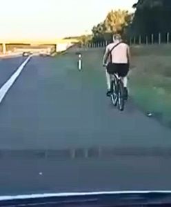 Rowerem po A2 w europejski dzień bez samochodu. Nagranie z radiowozu