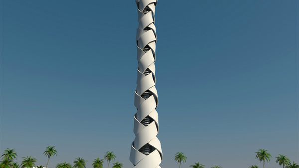 Pleciono-tkany wieżowiec Woven Tower dla Dubaju 1