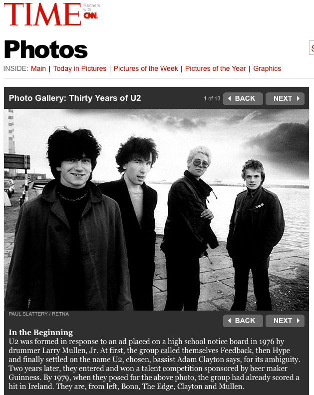 30 lat zespołu U2 - galeria magazynu TIME 1