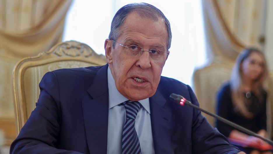 MOSCOW, RUSSIA - NOVEMBER 18: Russian Foreign Minister Sergey Lavrov speaks at the council meeting with governors and public administrators in Moscow, Russia on November 18, 2022. (Photo by Sefa Karacan/Anadolu Agency via Getty Images)
