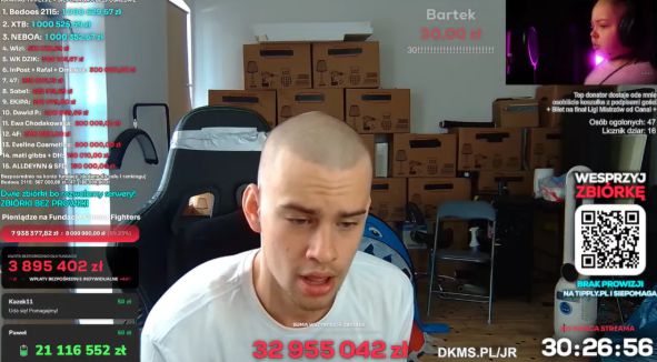 Łatwogang podczas transmisji