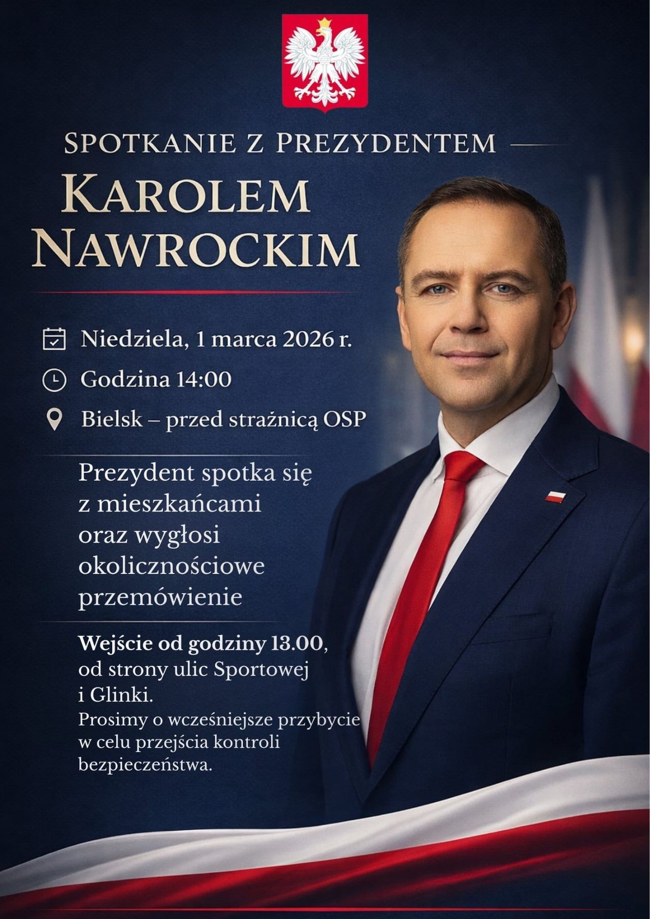 Prezydent Karol Nawrocki odwiedzi Bielsk. Spotkanie z mieszkańcami już 1 marca