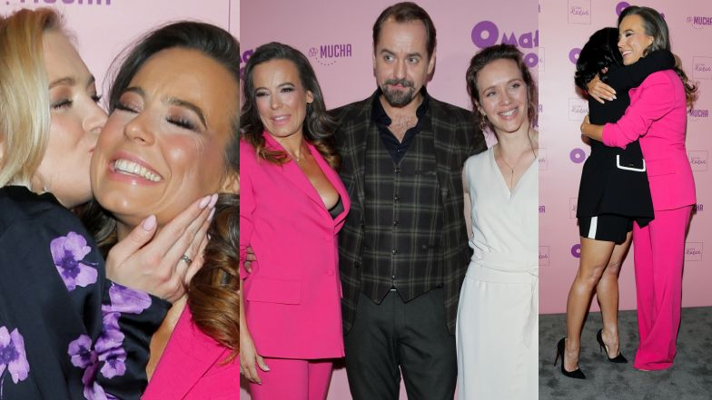 Anna Mucha obściskuje się z bliskimi na premierze spekataklu